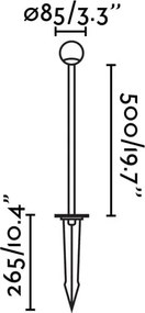 Stalp LED cu tarus iluminat exterior IP65 CUCA H-50cm