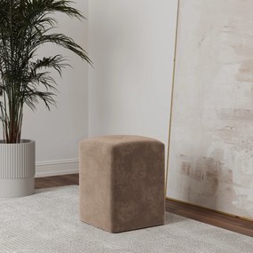 Taburet Tapitat Talin, Bej, Stofa, L 35 x l 35 x H 45 cm