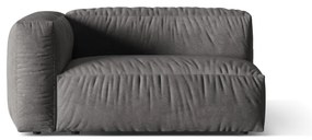 Modul pentru canapea modulară gri cu tapițerie din catifea (cu colț pe partea stângă) Martina – Micadoni