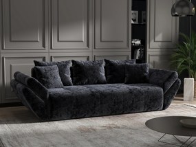 Canapea extensibilă dumonde cu ladă de depozitare si sezut confortabil din spuma high-density, Berlin Euphoria Black 250x100 cm