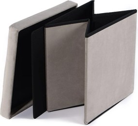 OFERTA Taburet pliabil bej ZAREX VELVET L II calitate.