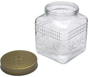 Altom Set de borcane din sticlă cu capac auriu Daisy 1,8 l, 4 buc., 1,8 l