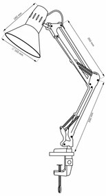 Lampă de masă WORKER 1xE27/10W/230V alb