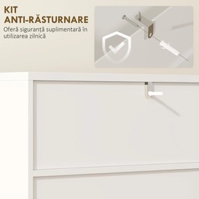 HOMCOM Dulap de Baie cu 2 Rafturi Deschise și Dulap, Dulap Compact cu Uși Amortizate, Raft Reglabil, pentru Bucătărie Living, 60x31.8x93 cm, Alb | Aosom Romania