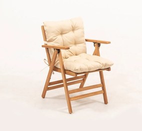 Fotoliu de grădină crem/natural din lemn – Floriane Garden