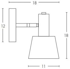 Spot de perete 1xE14/25W/230V gri Zambelis 20219