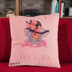 Perna Personalizata Zodie Fecioara, 40x40 cm, Roz, Husa Detasabila, Perna Inclusa, BEKZ®