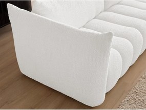 Canapea albă cu tapițerie din țesătură bouclé 234 cm Azra – Bobochic Paris