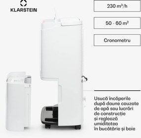 Klarstein DryFy Pro Connect Smart, Dezumidificator de aer, WiFi, Compresie, 30l/d, 50-60m², Alb