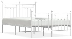 353601 vidaXL Cadru de pat metalic cu tăblie, alb, 120x190 cm