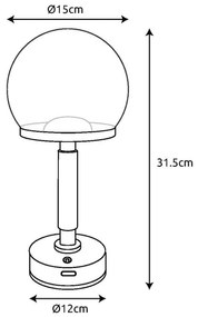 Lampă LED tactilă reîncărcabilă de masă Globo 21034CH HAKU LED/2,5W/5V 2700/4000/6500K roz-auriu