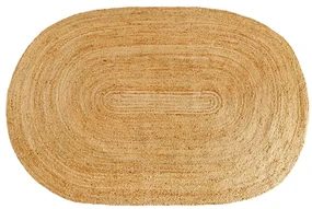 Covor oval din iuta, fabricat manual din fibra naturala, PURE NATURE 160x230cm