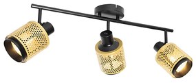 Spotlight industrial negru cu auriu 3 lumini - Kayden
