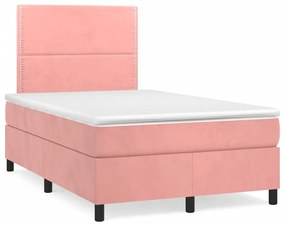 vidaXL Pat box spring cu saltea, negru, 120x190 cm, catifea