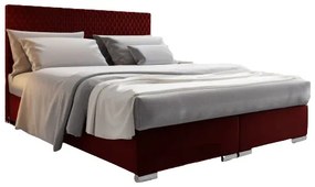 Pat matrimonial180 cm Boxspring Harlan Comfort (roșu) (cu somieră, saltea și sp. depozitare). 1055998