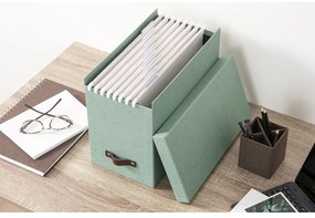 Organizator verde pentru documente din carton Johan Canvas Paper Laminate – Bigso