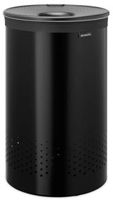 Cos de rufe Brabantia 1008918, 60 L, Capac din plastic, Umplere fara deschidere, Orificii aerisire, Negru