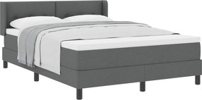 vidaXL Pat cu arcuri cu saltea Gri închis 200 x 160 cm țesătură