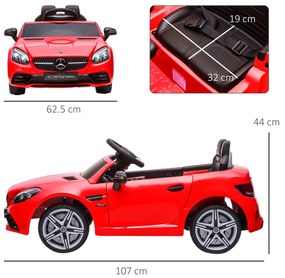 AIYAPLAY Mașină Electrică pentru Copii 3-6 Ani cu 2 Motoare, Telecomandă și Design Atrăgător, Dimensiuni 107x62,5x44 cm, Roșu | Aosom România
