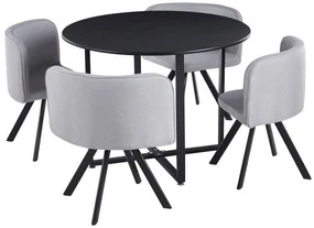Set sufragerie 4+1 Babeth (negru + gri deschis). 1065325