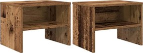 vidaXL Dulap de noapte 2 pcs Lemn vechi 40 x 40 x 30 cm Lemn compozit