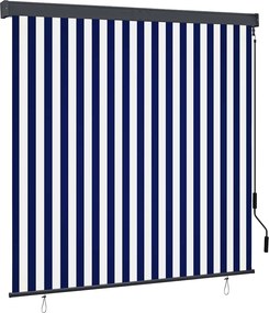 vidaXL Jaluzea tip rulou de exterior, albastru și alb, 160 x 250 cm