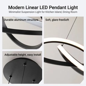 Brilagi - Lustra LED reglabilă suspendată pe cablu INFINITY LED/55W/230V 50x50 cm neagră + telecomandă