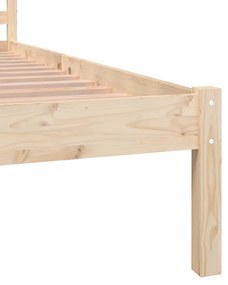 Cadru de pat, 140x190 cm, lemn masiv de pin Maro, 140 x 190 cm
