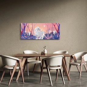 Tablou - Unicorn în pădurea fermecată (120x50 cm)