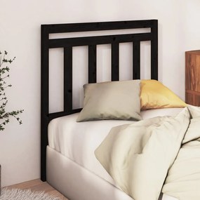 vidaXL Tăblie de pat, negru, 106x4x100 cm, lemn masiv de pin