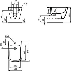 Bideu suspendat Ideal Standard I.life B, alb - T461501