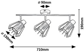Plafoniera stil industrial Emerencia 3L