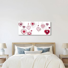 Tablou cu inimiore pictate (120x50 cm)
