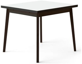 Masă de dining albă-neagră extensibilă cu aspect de lemn de stejar Hammel Single, 90 x 90 cm
