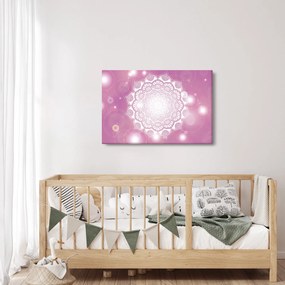 Tablou - Mandala pe fundal roz (90x60 cm)
