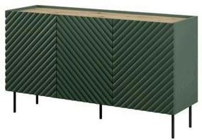 Comoda ONDA, verde inchis/stejar, PAL laminat, 150x45x85 cm