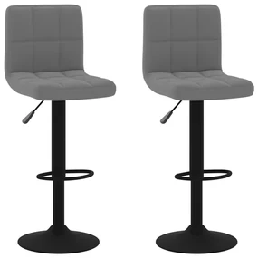 334306 vidaXL Scaune de bar, 2 buc., gri închis, catifea