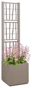 vidaXL Vază pentru grădină cu trellis - Maro deschis - 36x36x140 cm - PP