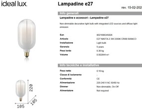 Bec LED Decorativ, E27 Nikita-2 3w 2200K cri90, Alb