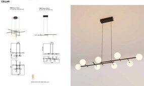 Lustra design Art Deco cu 8 surse de lumina CELLAR