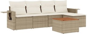 vidaXL Set canapele de grădină cu perne, 6 piese, bej, poliratan