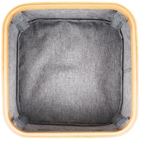 Cutie de depozitare G21 30 x 30 x 15 cm, dinbambus cu capac, gri