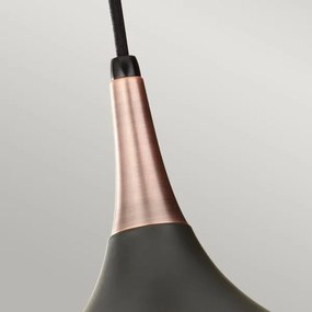 Feiss FE-BESO-P-M-DBZ - Lustră suspendată pe cablu BESO, 1xE27/60W/230V, Ø25,4 cm, negru/cupru