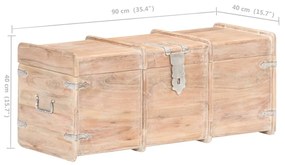 Cufar de depozitare, 90 x 40 x 40 cm, lemn masiv de acacia 1, Maro deschis, 90 x 40 x 40 cm