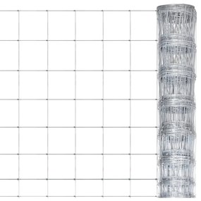 Gard de gradina, argintiu, 50x1 m, otel zincat 1, 50 x 1 m, 6 fire, 15 cm