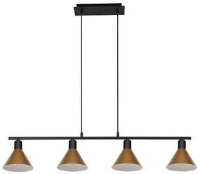 Lustra suspendata 4L design modern Alvaro negru, auriu