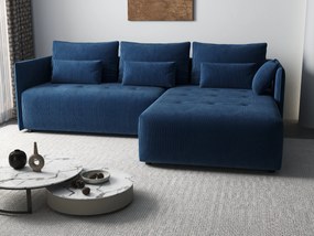 Colțar extensibil dumonde cu ladă de depozitare si sezut confortabil din spuma high-density, Malta Zoom Blue 235x185 cm