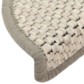 Covorase scari autoadezive aspect sisal, 15 buc., bej, 56x20cm 15, Bej, 56 x 20 cm