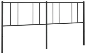 352516 vidaXL Tăblie de pat metalică, negru, 180 cm