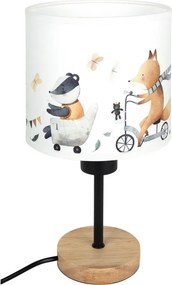 Brilagi - Lampă de masă BOBO WOOD 1xE27/25W/230V stejar/negru/alb/animaluțe